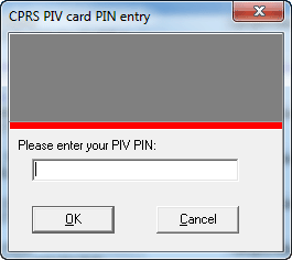 This screen captures shows the CPRS PIV card PIN entry dialog where the user enters their PIN to finish the signature process for controlled substance orders.